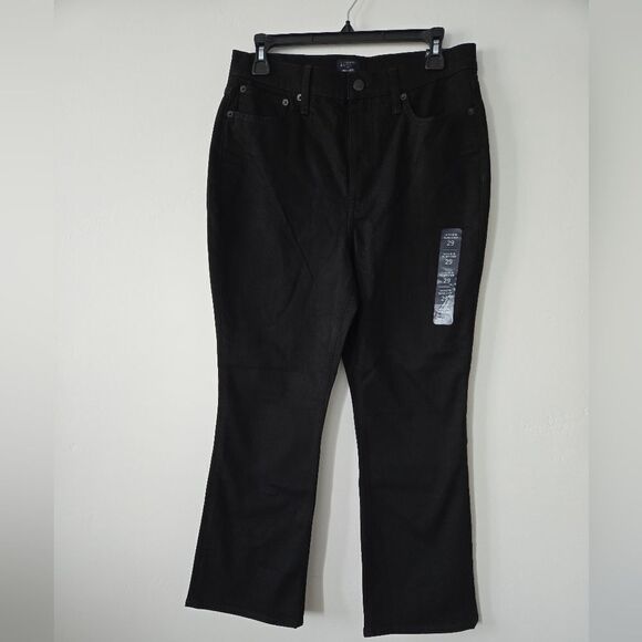 NWT J.Crew Factory High-rise black flare crop jean in all-day stretch - Picture 4 of 9